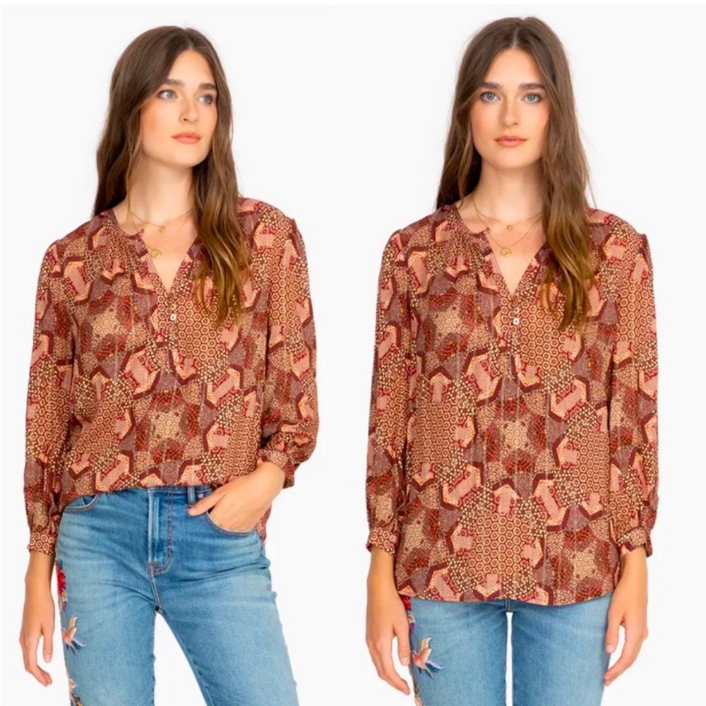 Jade by Johnny Was Miles Peasant Blouse